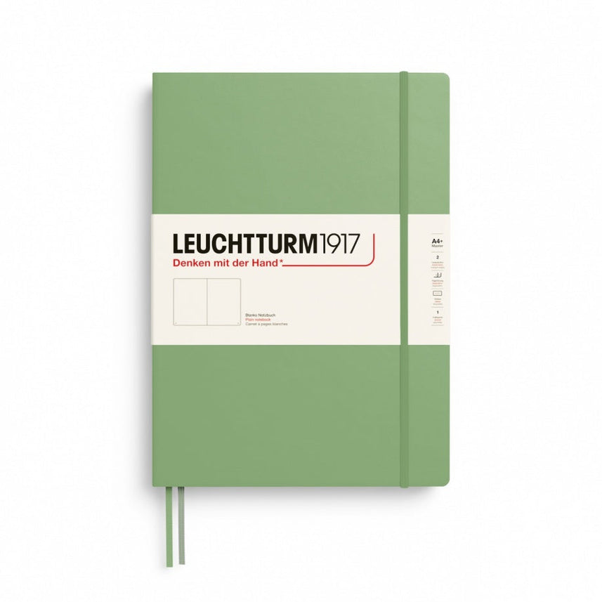 LEUCHTTURM1917 Master Classic Hardcover Notebook (A4+), Plain, 235 Pages - Sage