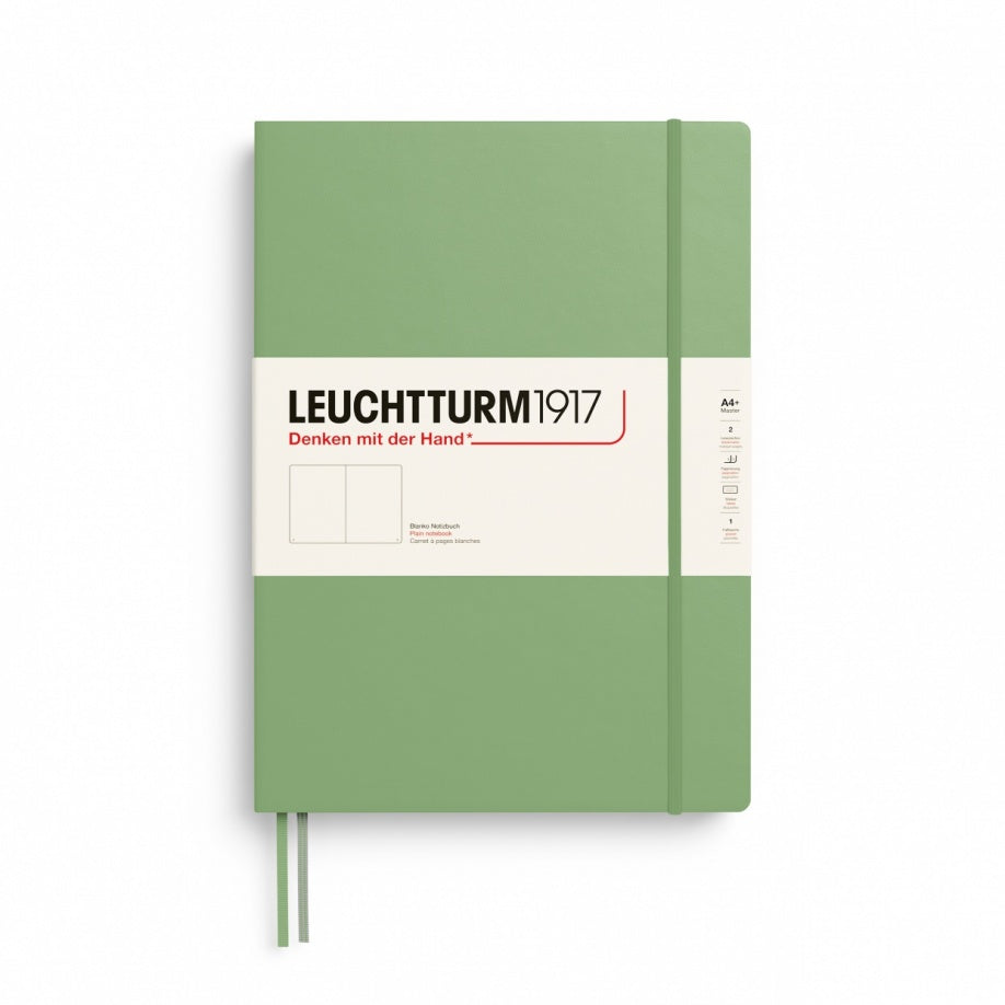 LEUCHTTURM1917 Master Classic Hardcover Notebook (A4+), Plain, 235 Pages - Sage