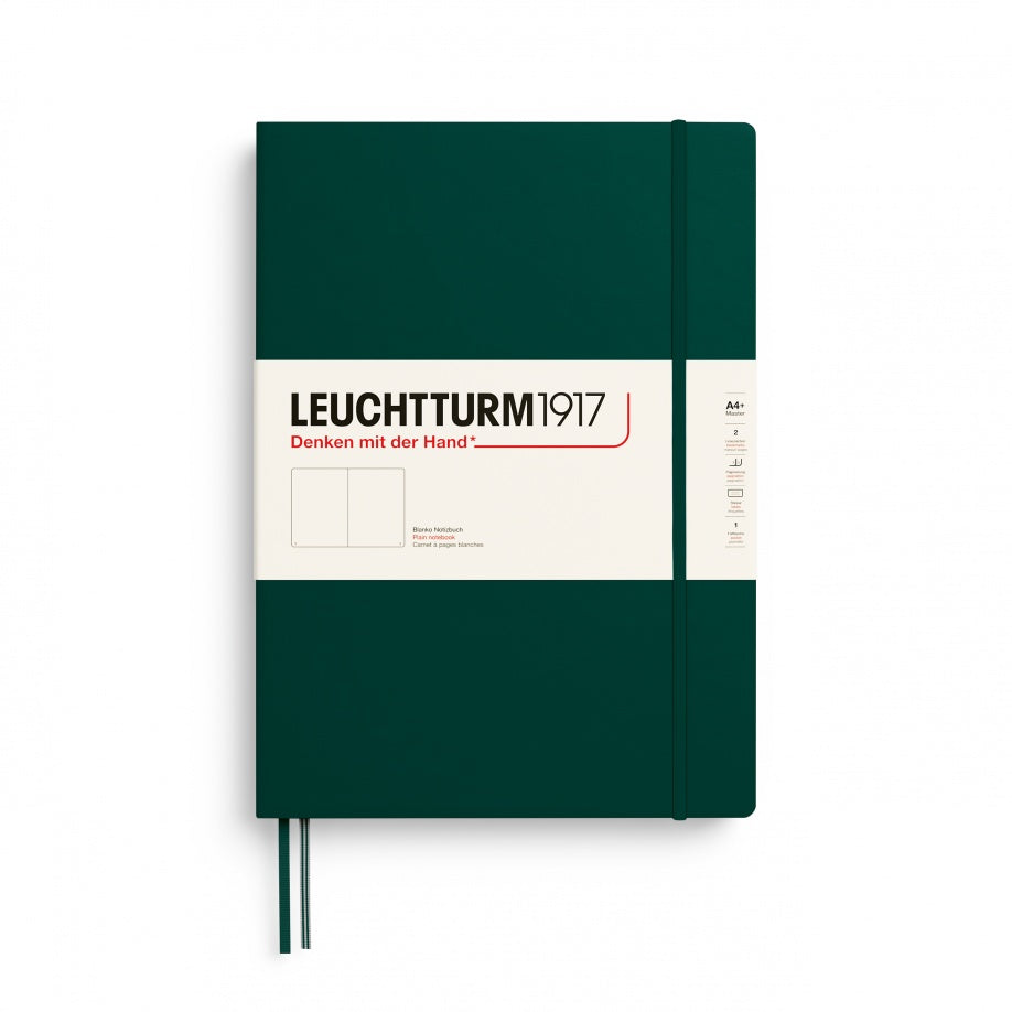 LEUCHTTURM1917 Master Classic Hardcover Notebook (A4+), Plain, 235 Pages - Forest Green