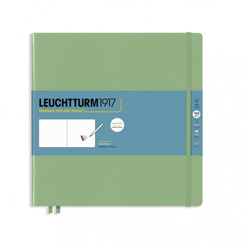 LEUCHTTURM1917 Hardcover Sketchbook Square, Plain, 112 Pages - Sage