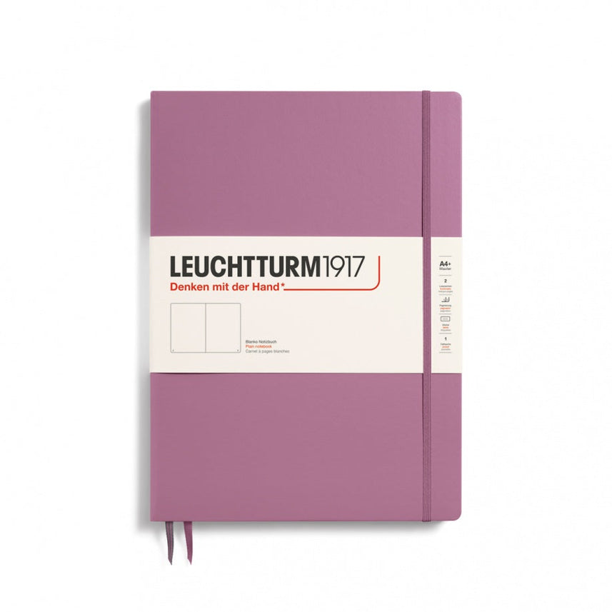 LEUCHTTURM1917 Master Slim Hardcover Notebook (A4+), Plain, 123 Pages - Dusty Rose