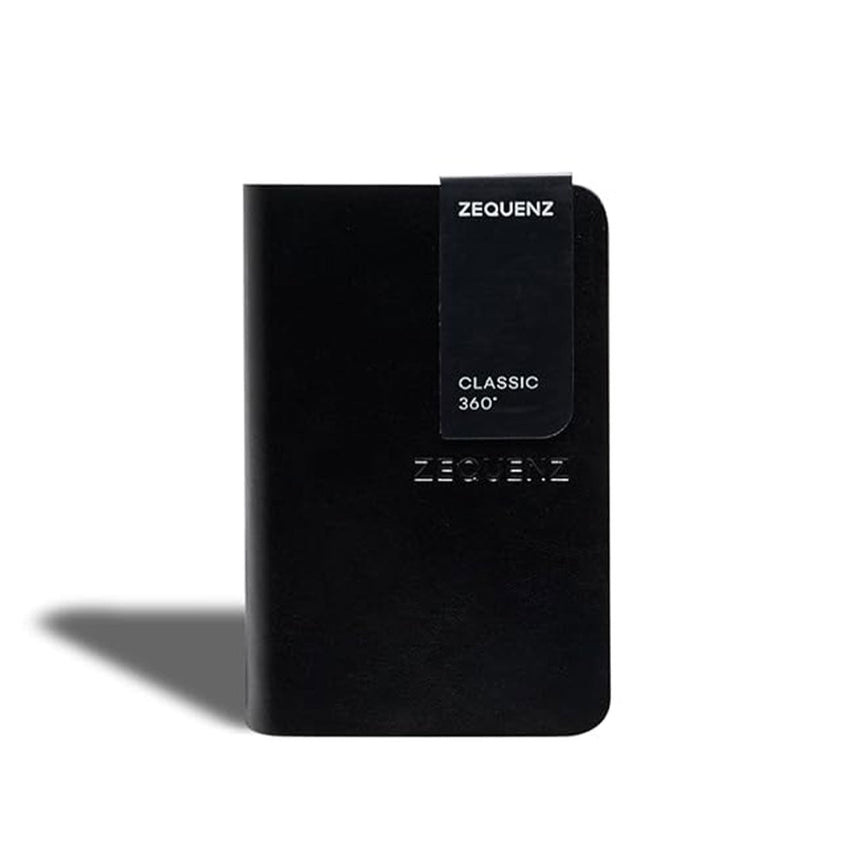 Zequenz Signature Classic 360° Notebook A7 - Soft Cover, 200 Sheets, Flat & Flexible, 70 g/m² Paper, Lined, Black, Filler-Friendly & Minimalist