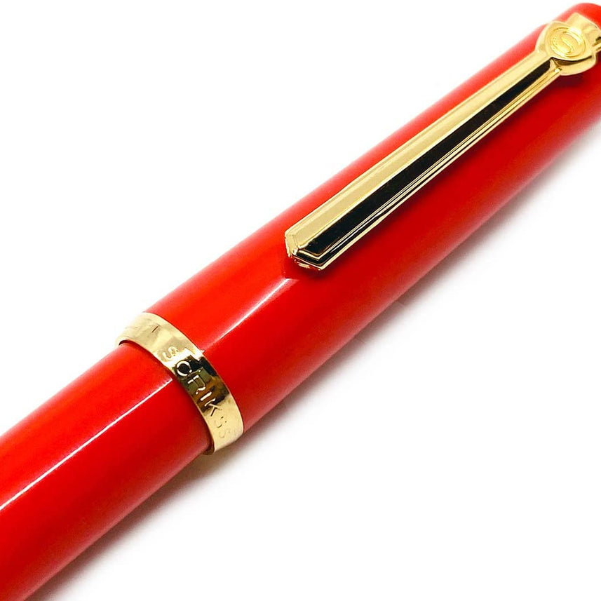 Scrikss 419 Medium Nib Fountain Pen - Red GT