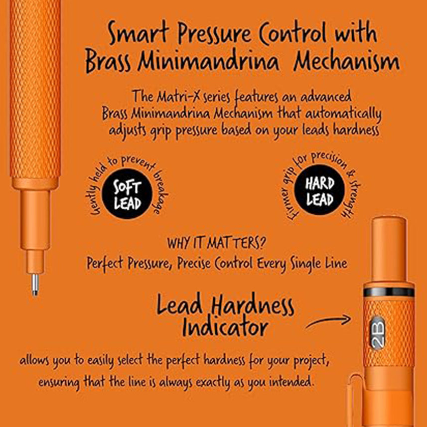 Scrikss | Matri-X | Mechanical Pencil | Orange-0.7mm