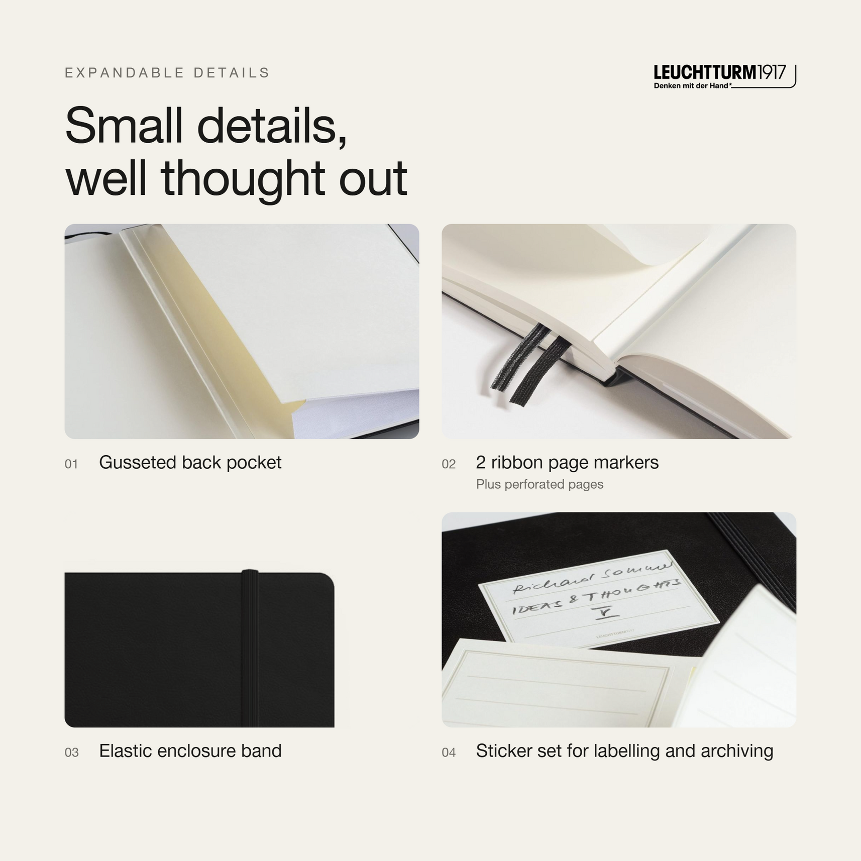 LEUCHTTURM1917 2027 Hardcover Weekly Planner & Notebook Master (A4+) - Black
