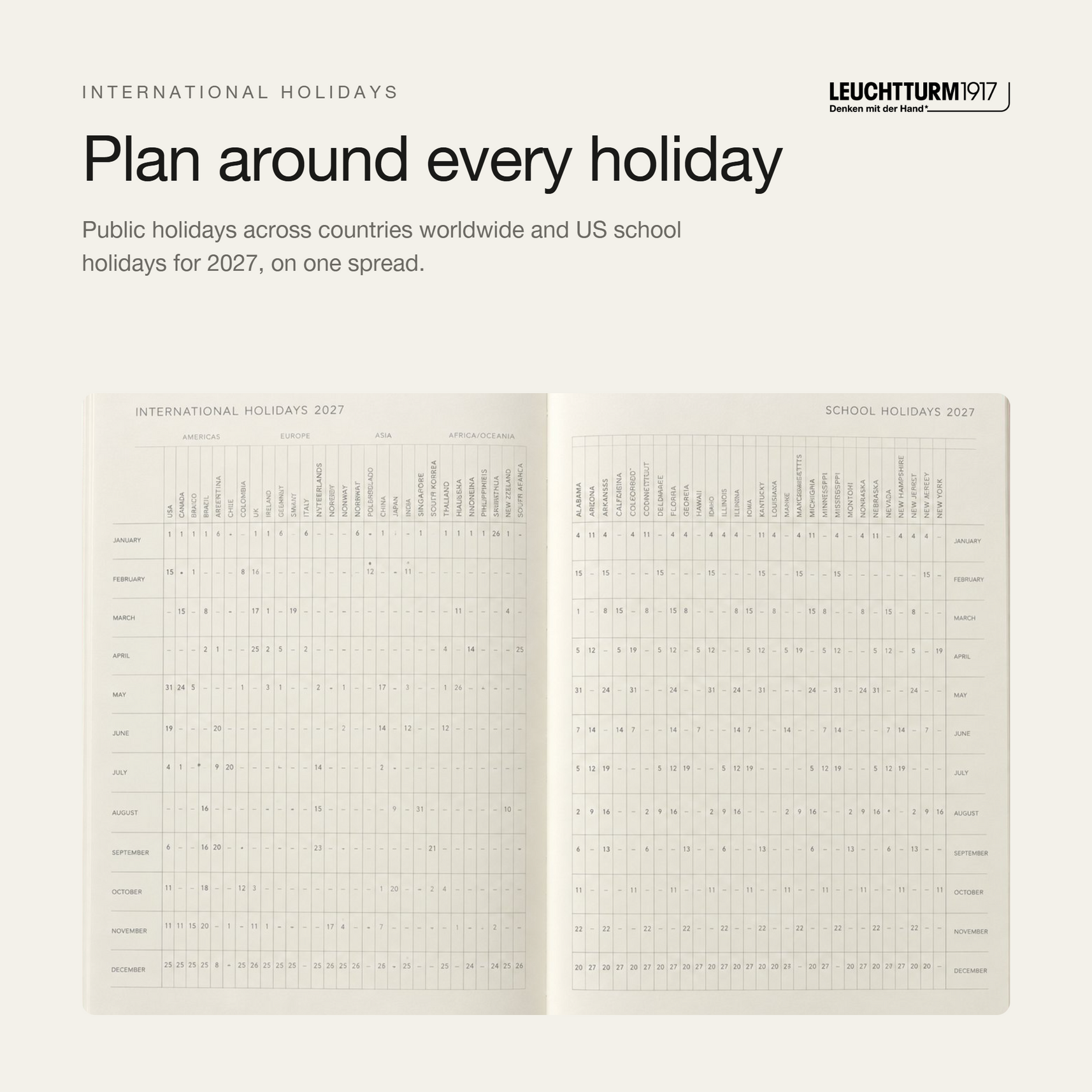 LEUCHTTURM1917 2027 Hardcover Weekly Planner & Notebook Master (A4+) - Black