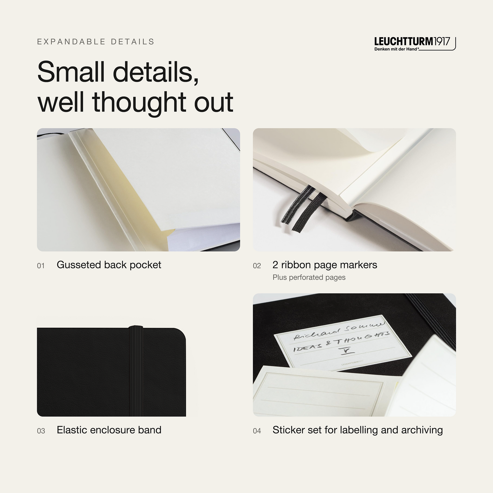 LEUCHTTURM1917 2027 Hardcover Weekly Planner & Notebook Medium (A5) - Black
