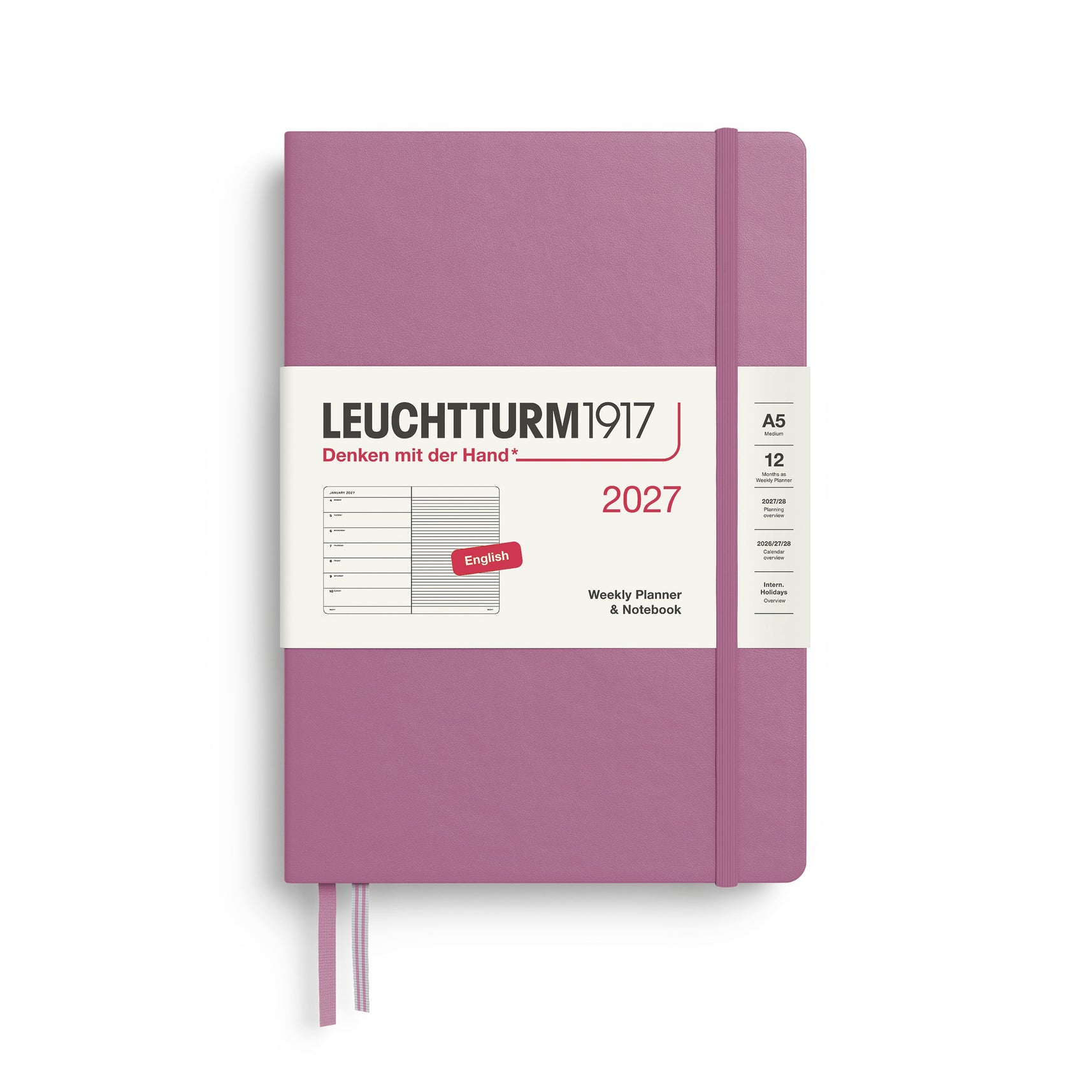 Leuchtturm1917 2027 Weekly Planner A5 - Dusty Rose