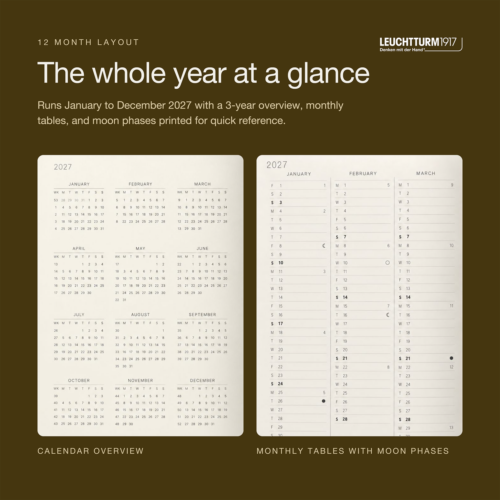 LEUCHTTURM1917 2027 Hardcover Weekly Planner & Notebook Medium (A5) - Sunflower