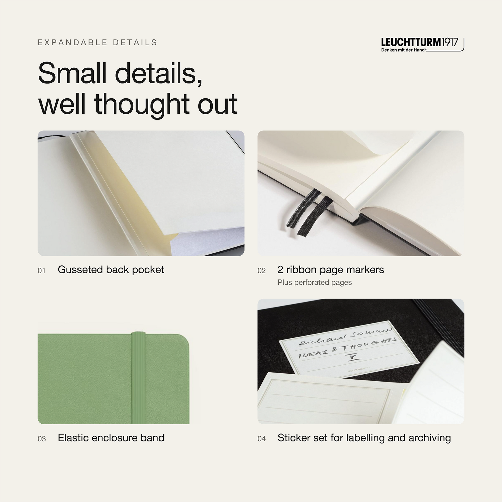 LEUCHTTURM1917 2027 Hardcover Weekly Planner & Notebook Medium (A5) - Sage