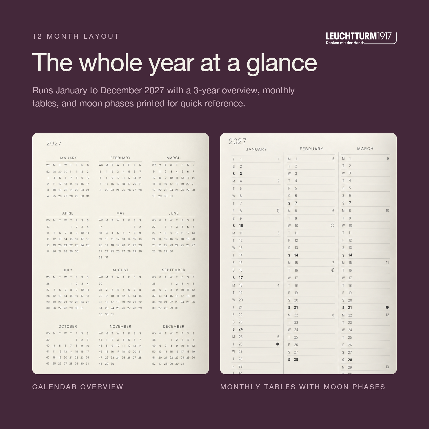 LEUCHTTURM1917 2027 Softcover Weekly Planner & Notebook Medium (A5) - Dusty Rose