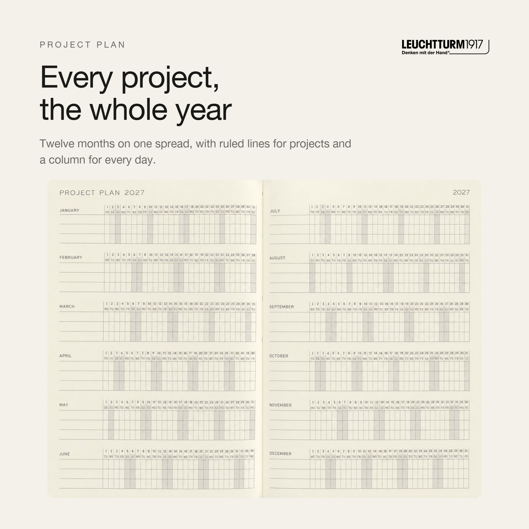 Leuchtturm1917 2027 Weekly Planner & Notebook Softcover (B6+) - Cherry