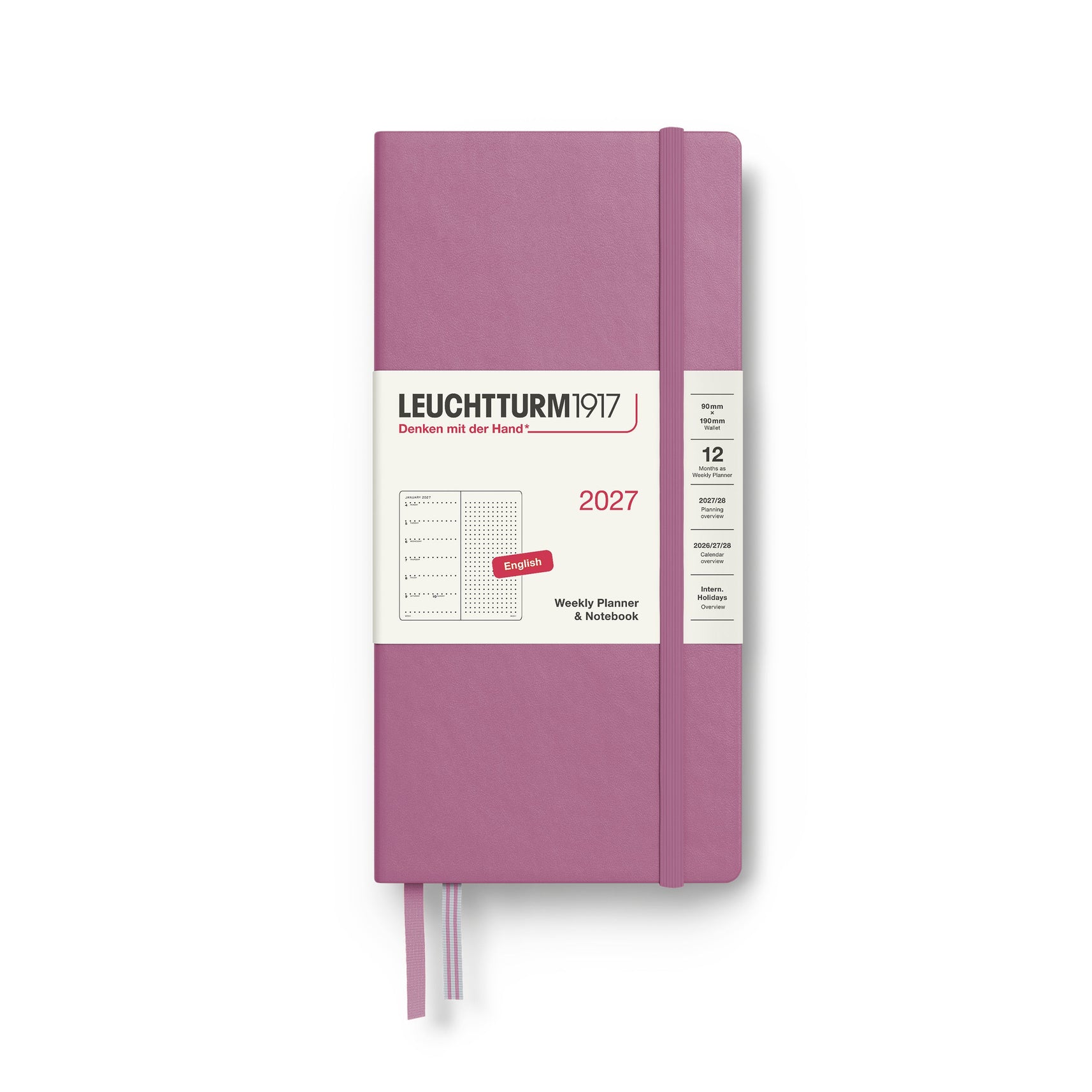 Leuchtturm1917 2027 Weekly Planner Dotted (B6+Xa6) - Dust Rose