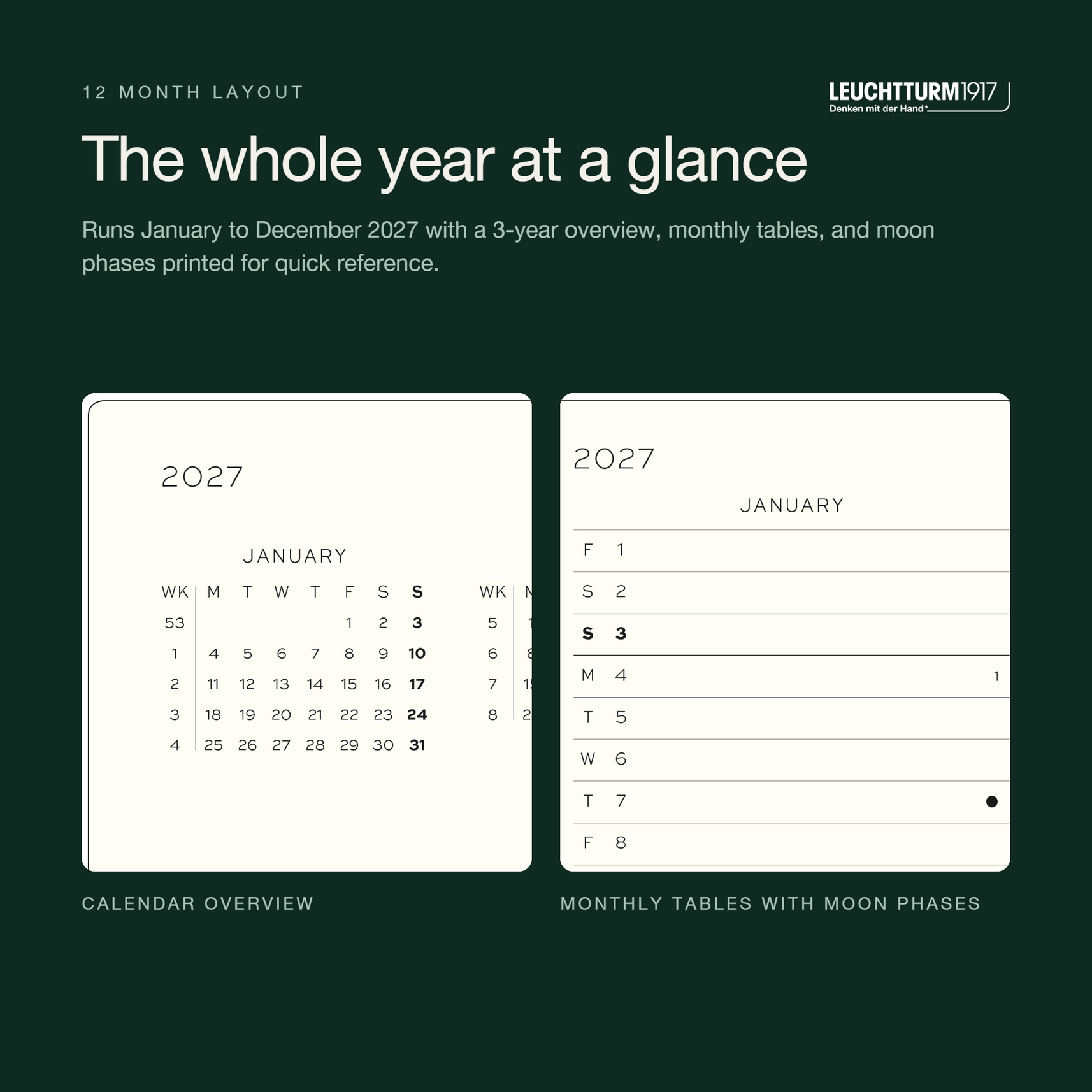 Leuchtturm1917 2027 Weekly Planner Dotted (B6+Xa6) 