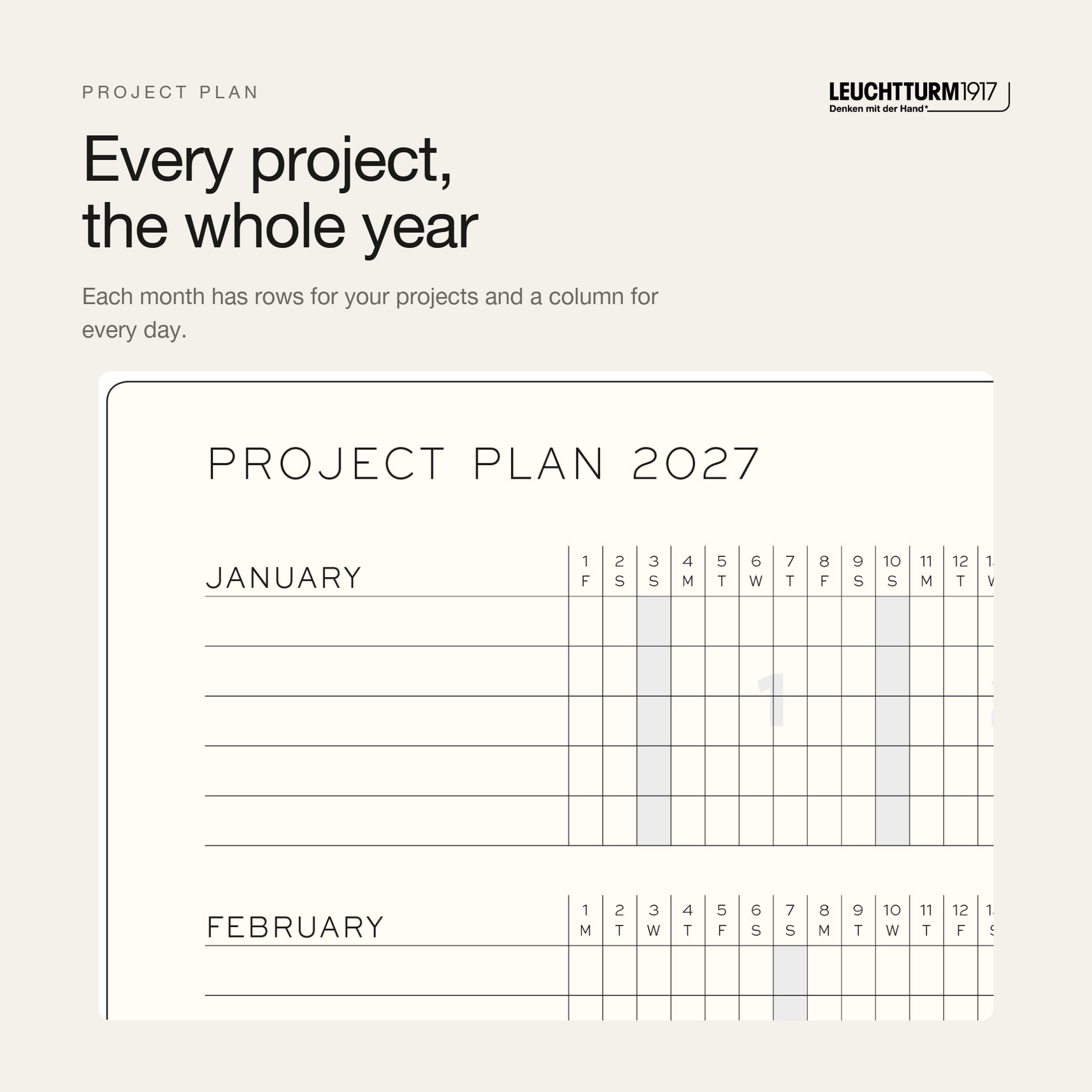 Leuchtturm1917 2027 Weekly Planner Dotted (B6+Xa6) 