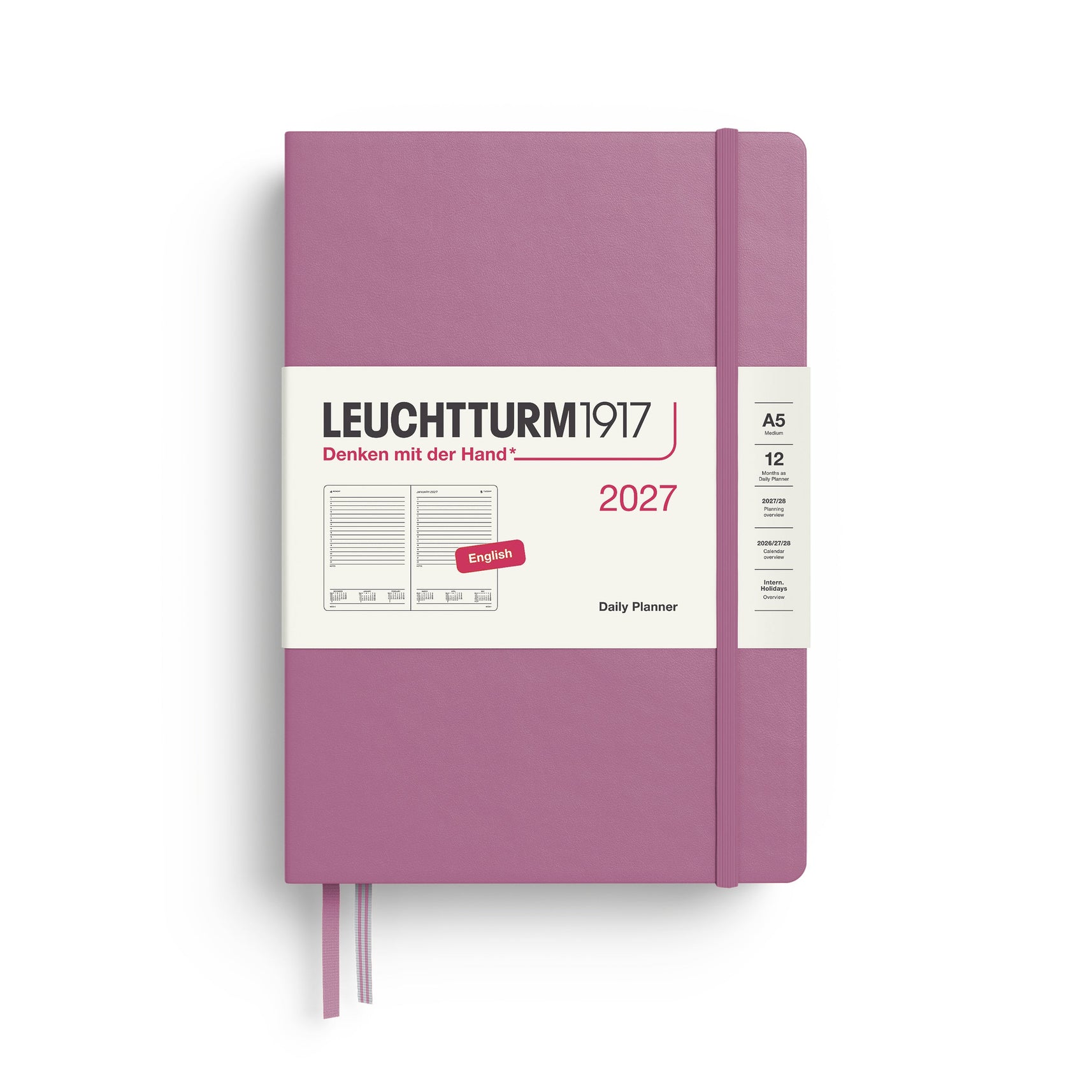 Leuchtturm1917 2027 Daily Planner A5 - Dusty Rose