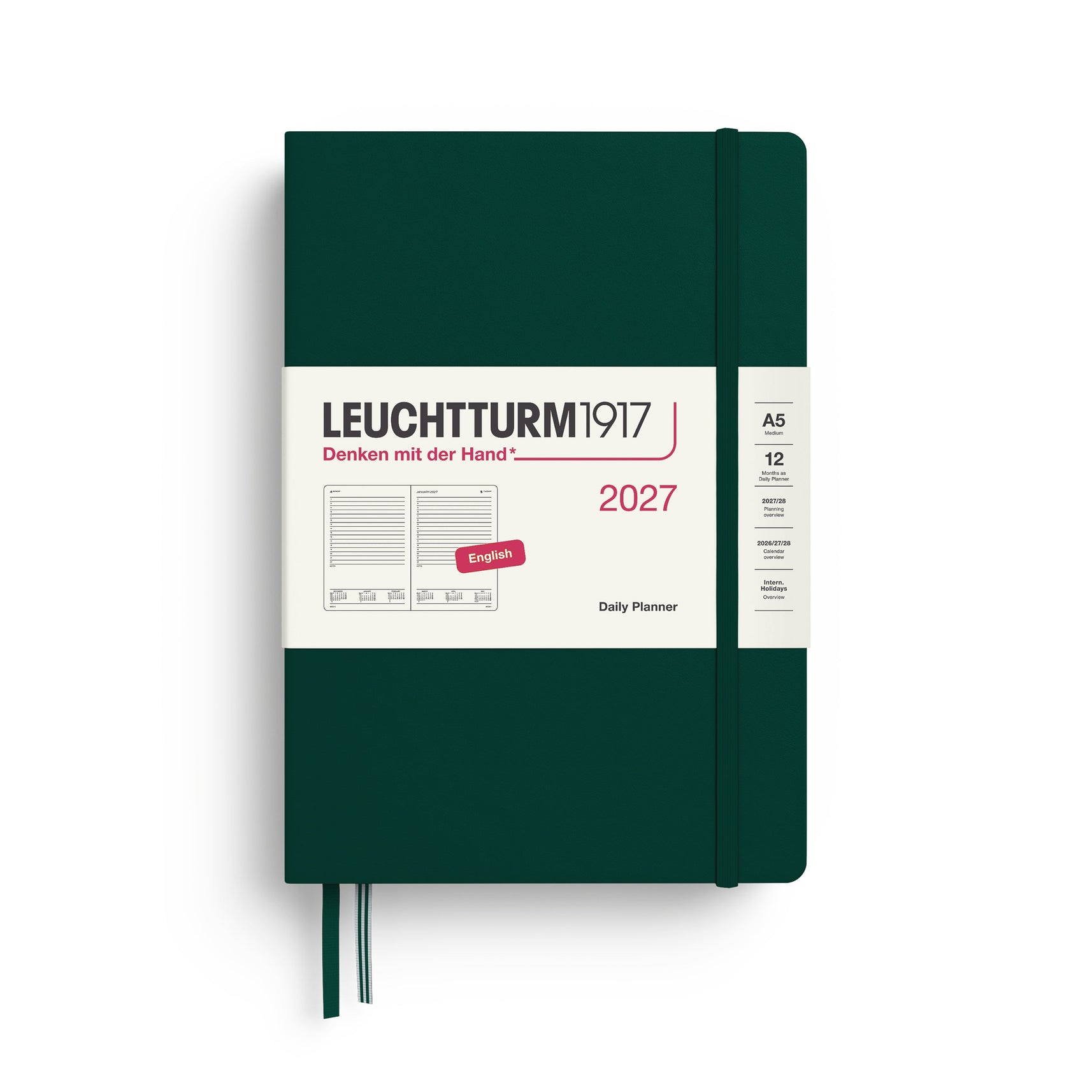 Leuchtturm1917 2027 Daily Planner A5 - Forest Green