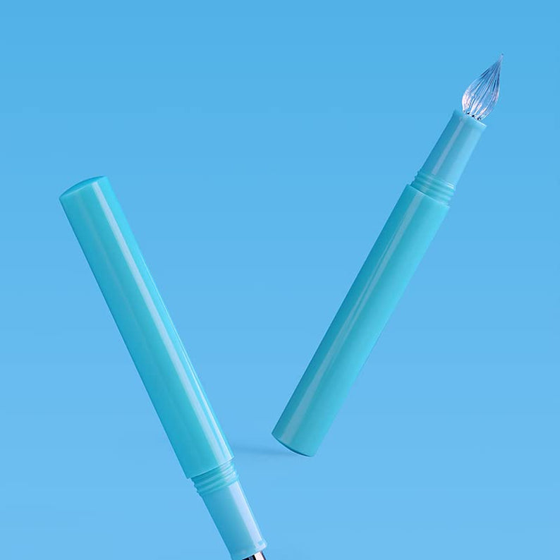 Moonman N6 Fountain Pen - Extra Fine Fude Nib/Glass Dip Nib - Blue