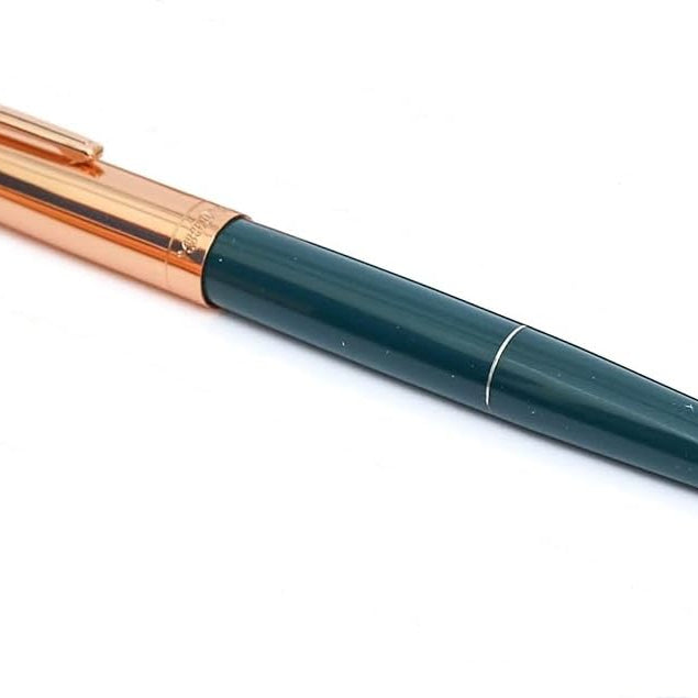 Hero Pen 330 Original Fountain Pen – Iridium Tipped Fine Nib, Gold Cap, Green Body