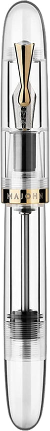 Moonman C4 Eyedropper Fountain Pen Extra Fine Nib, Transparent Acrylic Big Size Writing Pens for Office Business with Box (Extra Fine)