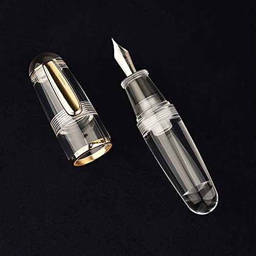Moonman Q1 Mini Eyedropper Fountain Pen – Transparent Resin, Fine Iridium Nib, Large Ink Capacity