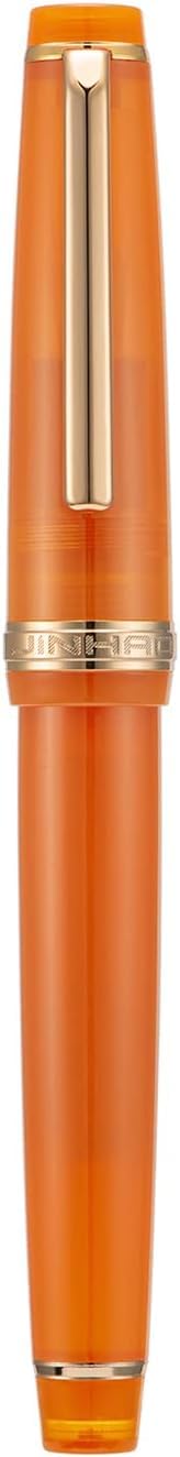 Jinhao 82 Transparent Acrylic Fountain Pen with Gold Clip, Iridium Fine Nib & Ink Converter – Orange