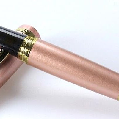 Jinhao 159 Heavyweight Signature Fountain Pen – Shiny Pink with Gold Trims, Streamlined Design, Medium Nib & Ink Converter