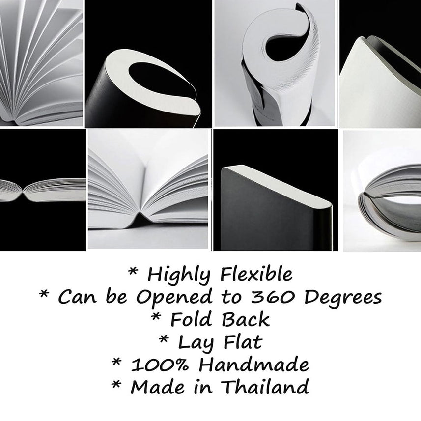 Zequenz Ruled Notebook Gift Set Flexible Handmade Fountain Pen Friendly Blue Grey Red Green -120 Pages Each