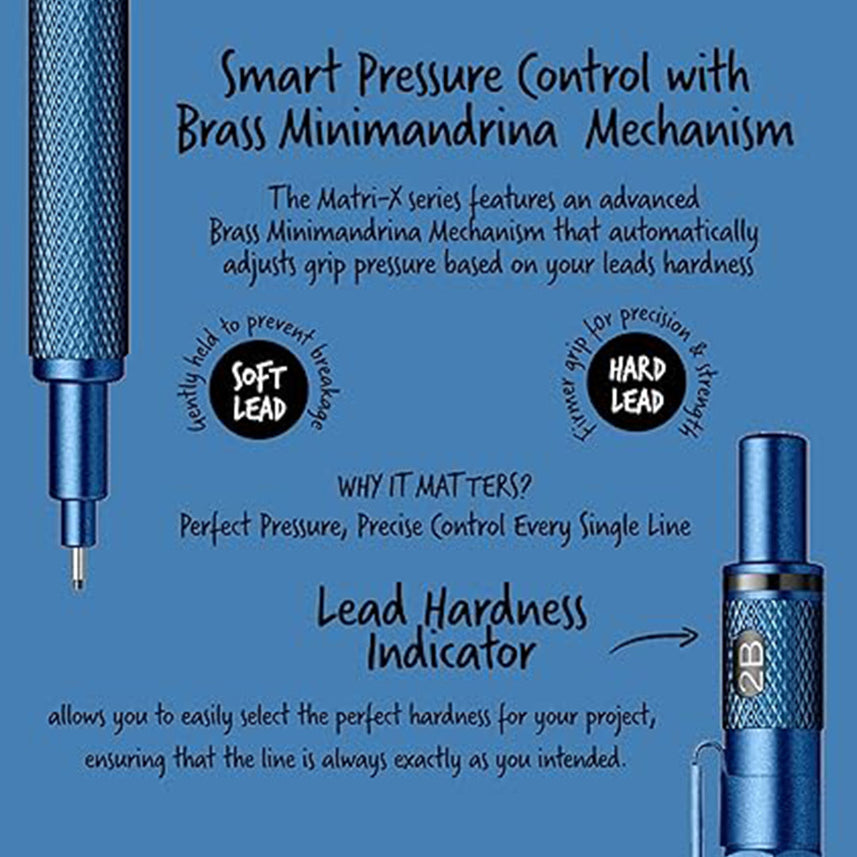 Scrikss | Matri-X | Mechanical Pencil | Metallic Blue-0.7mm