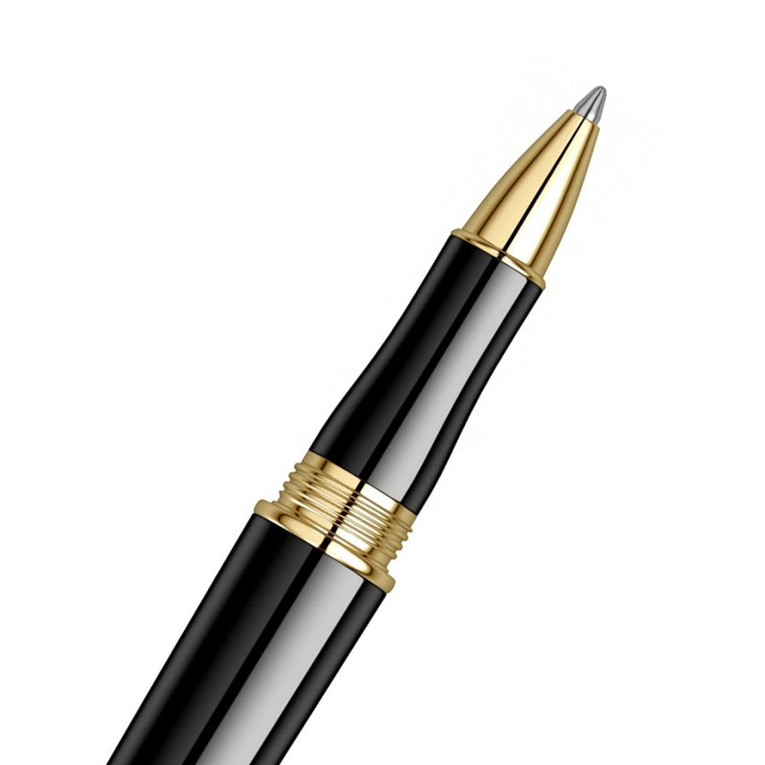 Scrikss | Heritage | Glossy Black | Roller Ball Pen | 23k Gold Plated | 1.0mm Point refill