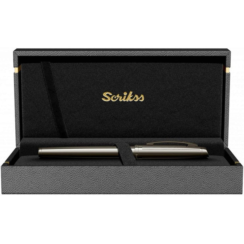 Scrikss Oscar 39 Rollerball Pen - Titanium-TT in a gift box