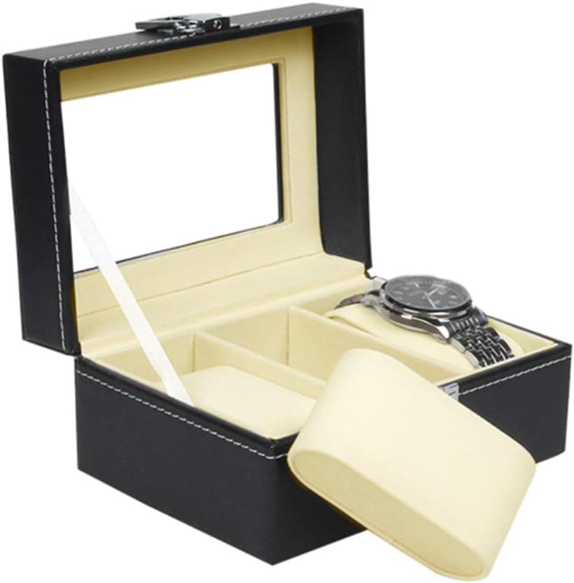 Watch Box – 3 Or 6 Slot Luxury Watch Storage Case with Glass Lid & Removable Watch Pillows