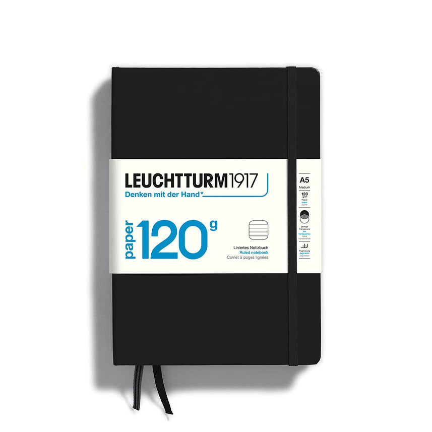 LEUCHTTURM1917 120G Edition Hardcover Notebook Medium (A5), Ruled, 203 Pages - Black