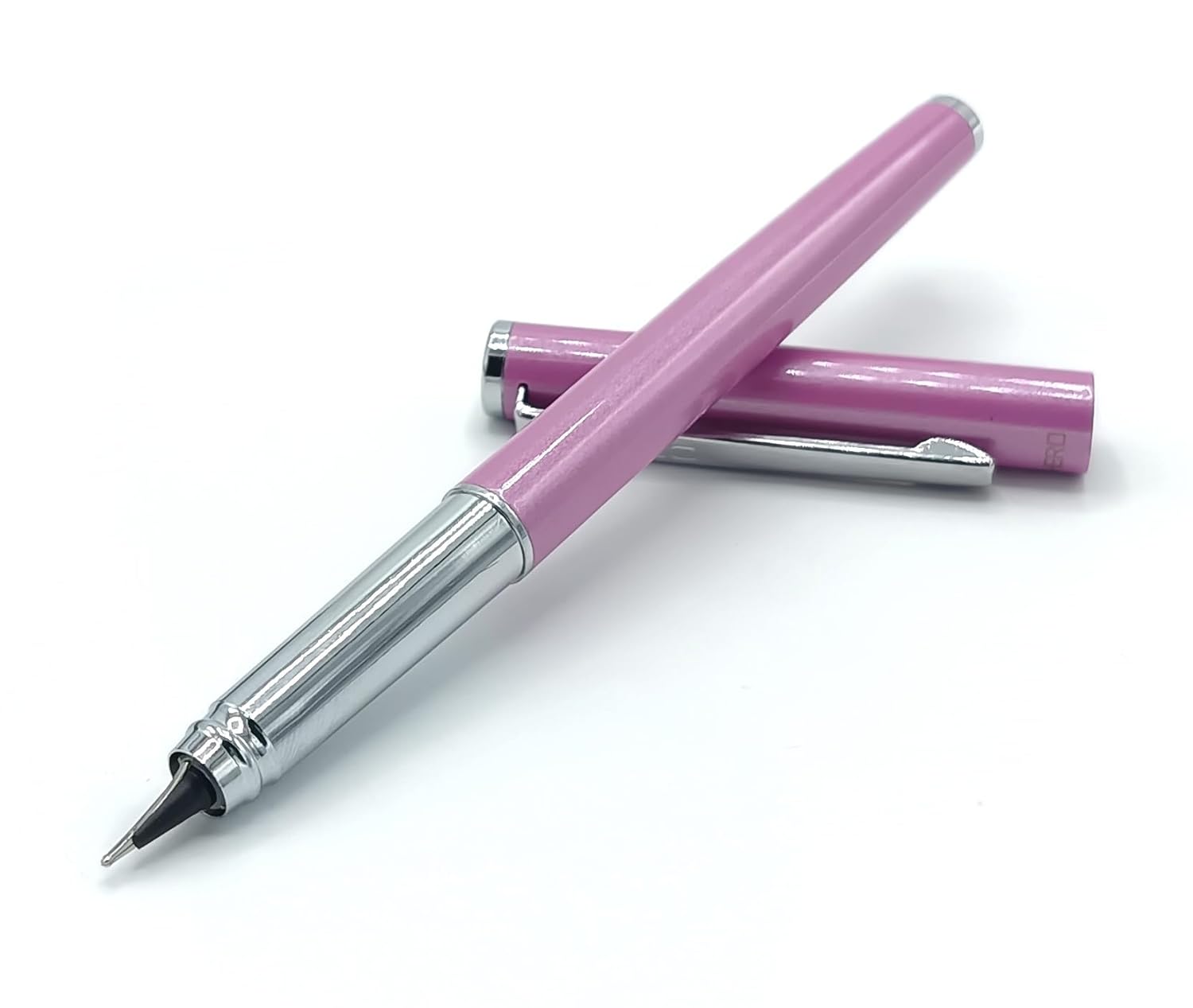 Hero 70 All-Rounder Metal Body Fountain Pen with Smooth 360-Degree Angle Nib – Fixed Converter and Chrome Trims (Pink Purple)