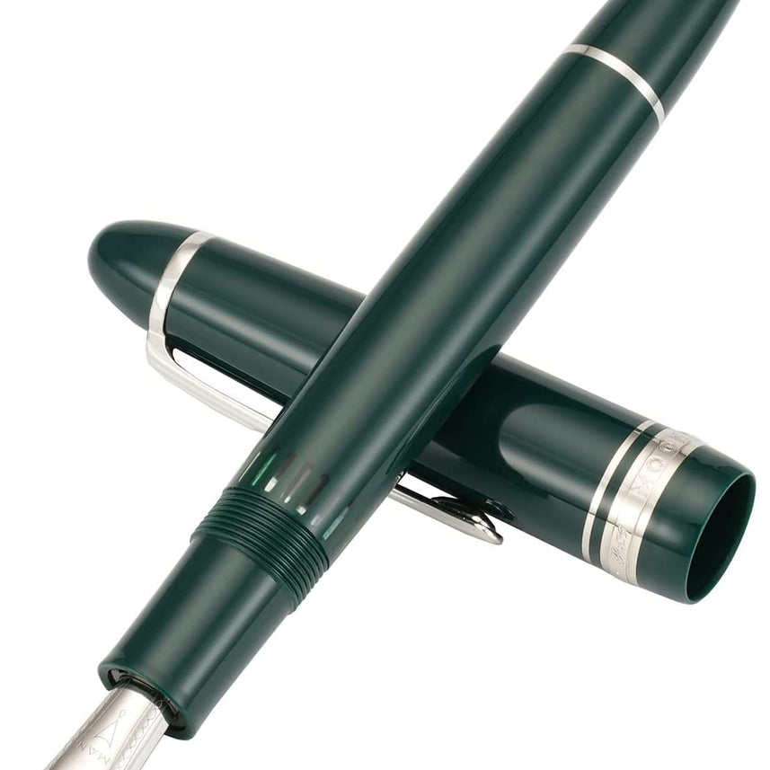 Moonman P136 Piston Fountain Pen Fine Nib with Box, Resin Pen Set