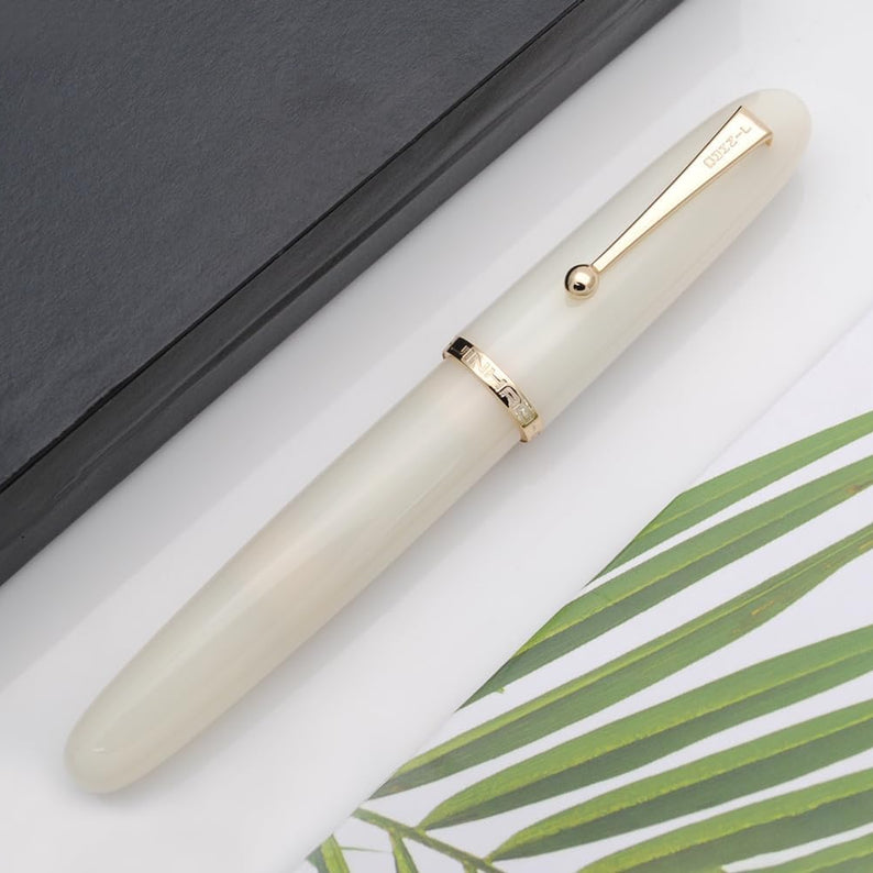 Jinhao 9019 Dadao Series Fountain Pen – #8 Heartbeat Medium Nib, Acrylic Barrel with Gold Trim And Large Ink Converter