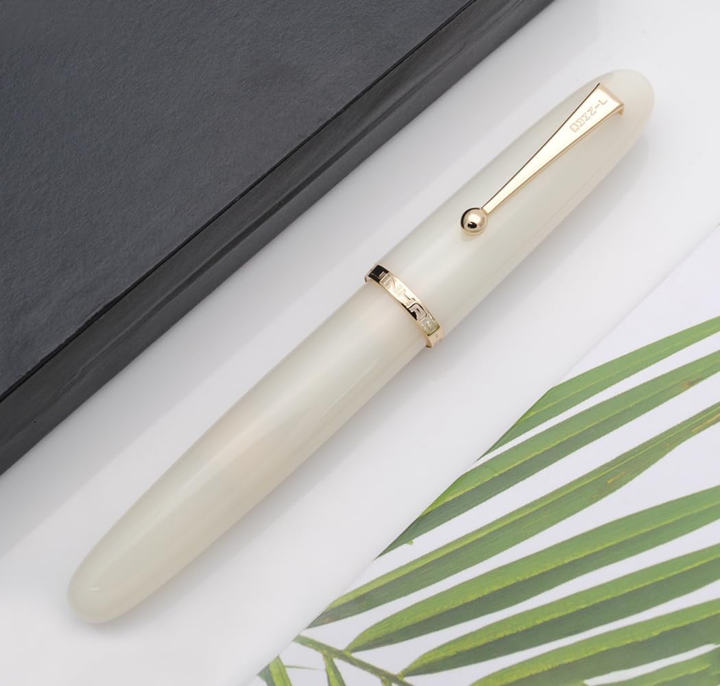 Jinhao 9019 Dadao Series Fountain Pen – #8 Heartbeat Medium Nib, Acrylic Barrel with Gold Trim And Large Ink Converter