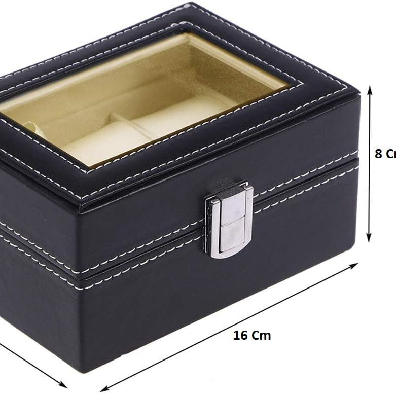 Watch Box – 3 Or 6 Slot Luxury Watch Storage Case with Glass Lid & Removable Watch Pillows