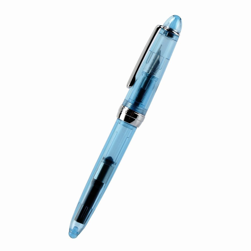 Jinhao 992 Transparent Sky Blue Fountain Pen – Extra Fine and Fine Nib Options, Smooth Writing Pen with Converter