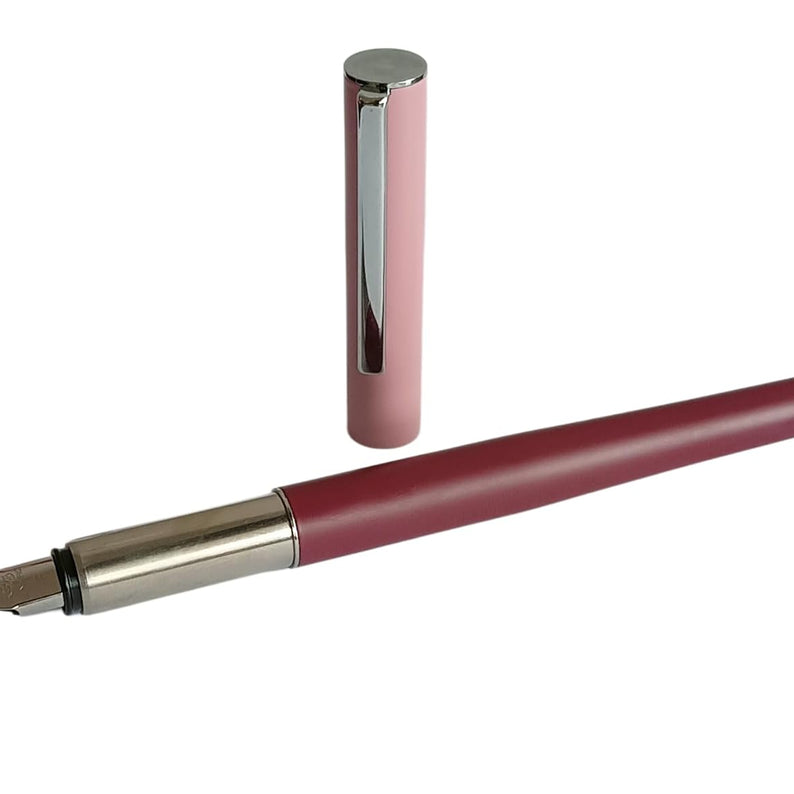 Jinhao 35 Fountain Pen with Converter, Fine Nib, Smooth Writing Pen for Students and Office Use (Pink)