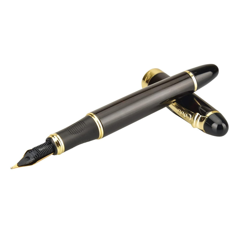 Jinhao X450 Fountain Pen – Clay Mask Multi Brown Color, Gold Trim, Broad Nib Options, Elegant Writing Instrument
