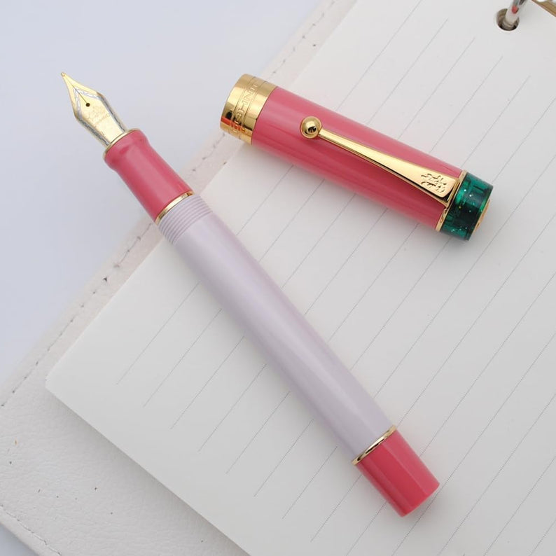 Jinhao 100 Fountain Pen – Guava Pink, Fine Nib, Resin Body, Large Capacity Writing Pen with Converter