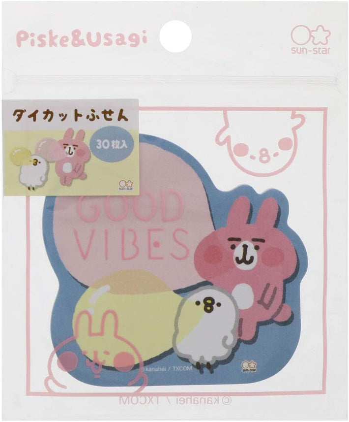 Sun-Star Stationery Kanahei Die Cut Sticky Notes Piske & Usagi Blue S2828677