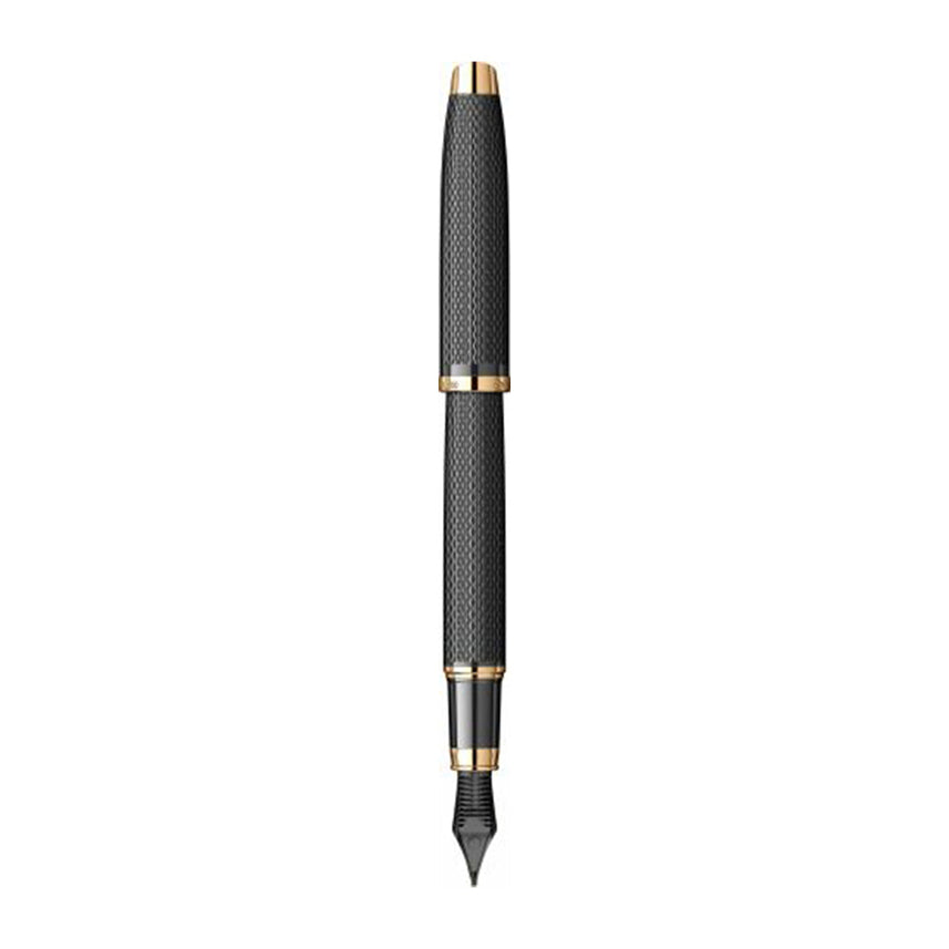 Scrikss | Oscar 390 | Fountain Ink Pen | Medium | Matt Black with Gold Trims