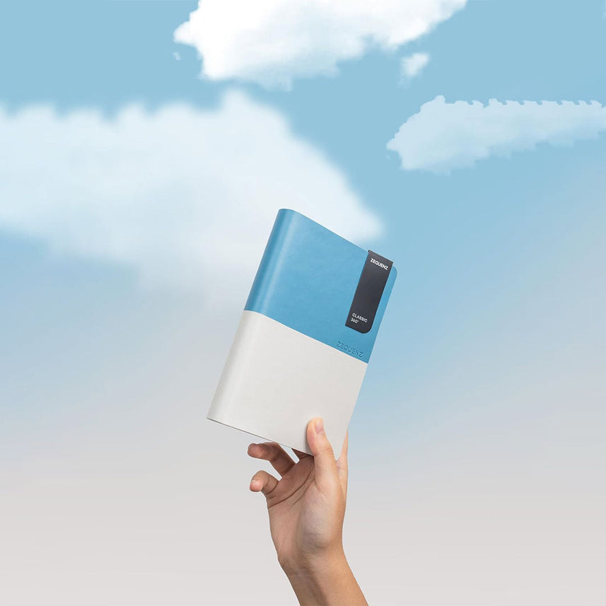 Zequenz A6 Ruled Notebook – ARCTIC SKY | 200 Sheets, 70 GSM | Soft Cover, 360° Flexible Binding |Handmade| Ideal for Journaling & Note-Taking |Basic+ Series