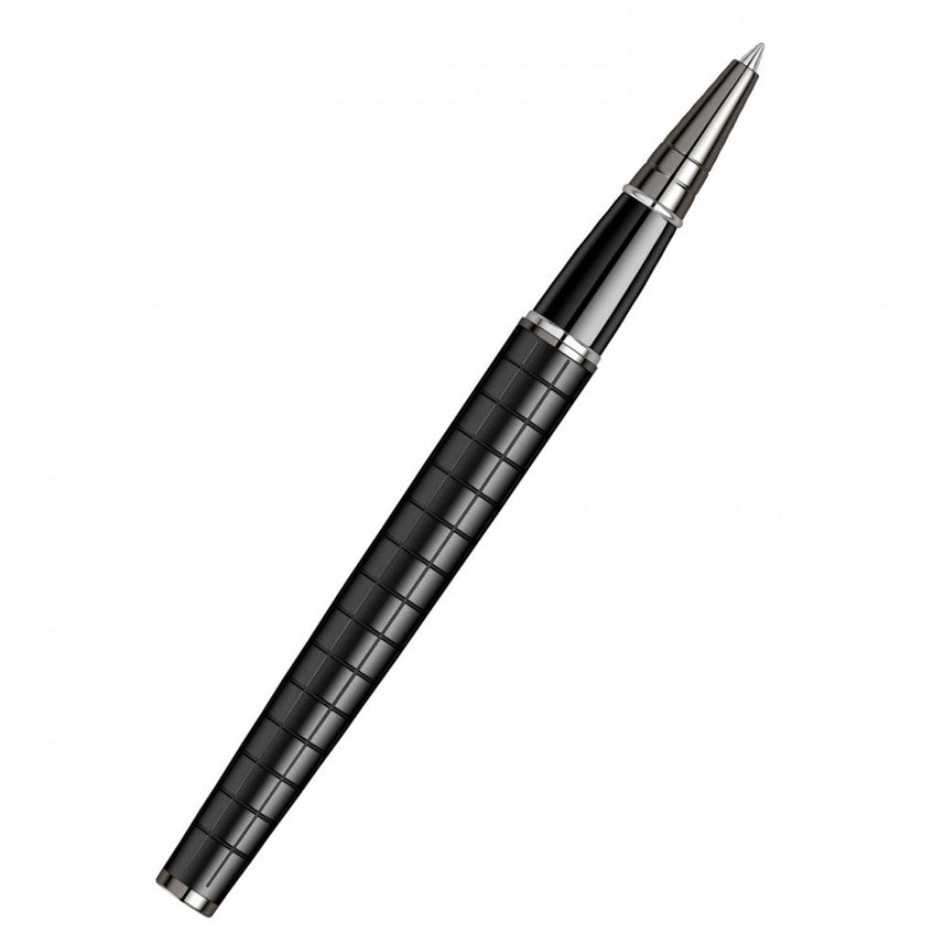 Scrikss | Honour 38 | Matt Black | Roller Ball Point Pen | Checkered Pattern