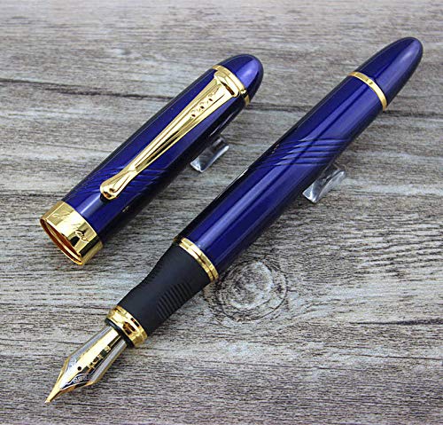 Jinhao X450 Fountain Pen – Spiral Deep Blue Color, Gold Trim, Medium , Elegant Writing Instrument