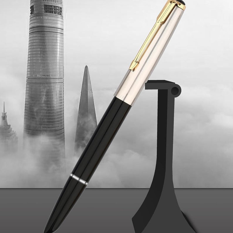 Hero 616 Fountain Pen with Iridium Extra-Fine 0.3mm Nib - Black Body & Gold Cap, Smooth Writing