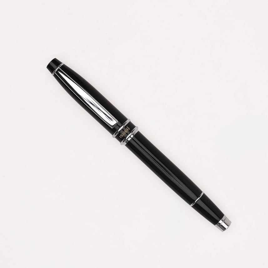 ISHRA Chrome Trim Roller Ball Pen – Blue Ink