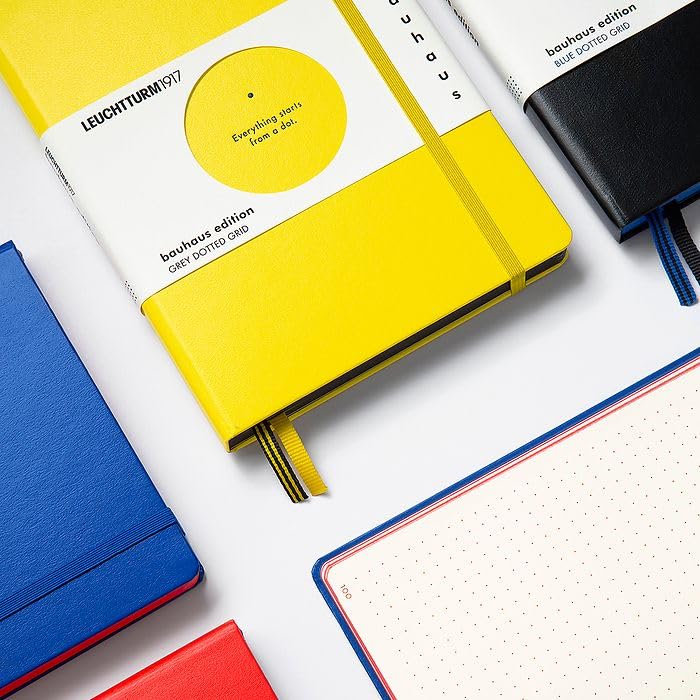 LEUCHTTURM1917 Bauhaus Edition Hardcover Notebook Medium (A5), Dotted, 251 Pages - Lemon